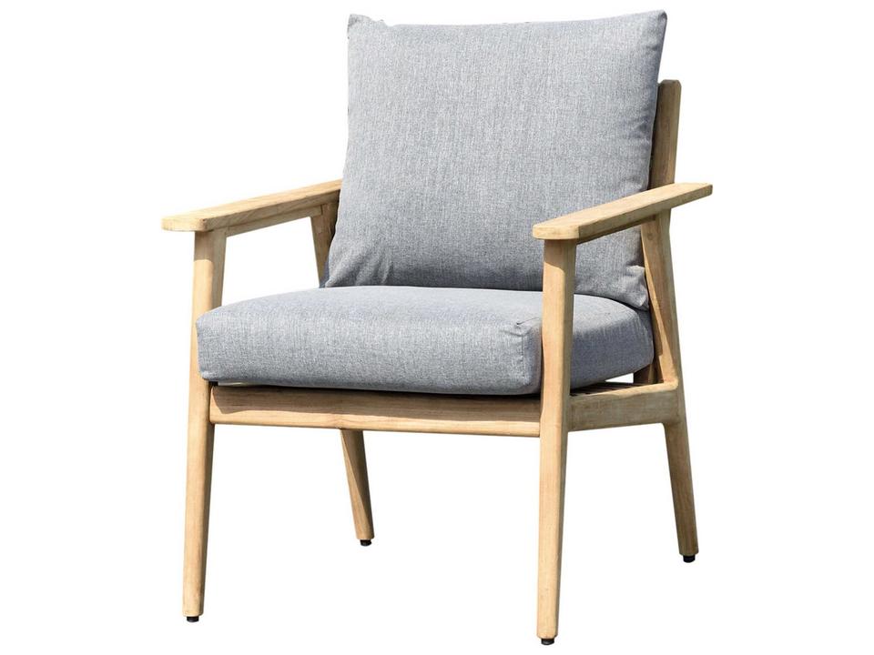 Amazonia Samantha Teak Olefin Cushion Dining Armchair in Brown