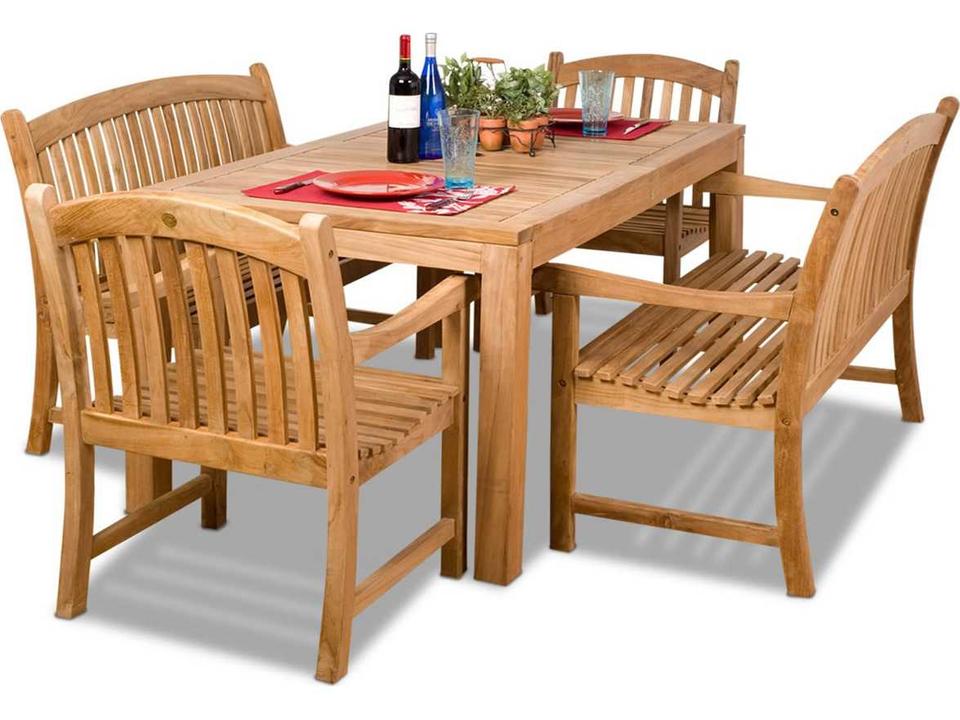 Amazonia Teak Geneve 5-Piece Rectangular Dining Set