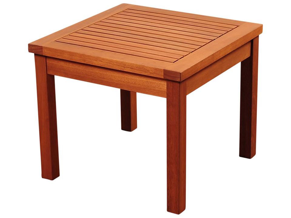 Amazonia Kingsbury Square Outdoor Side Table in Brown Eucalyptus Wood