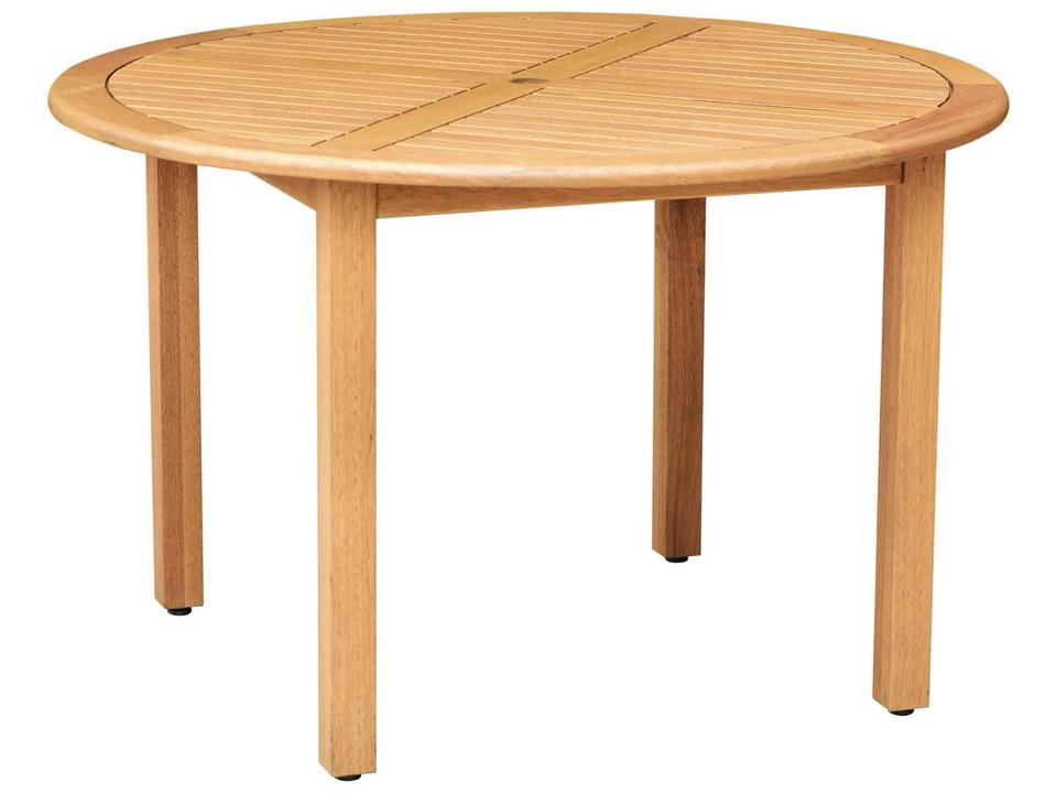 Austin 47-Inch Round Eucalyptus Dining Table with Umbrella Hole