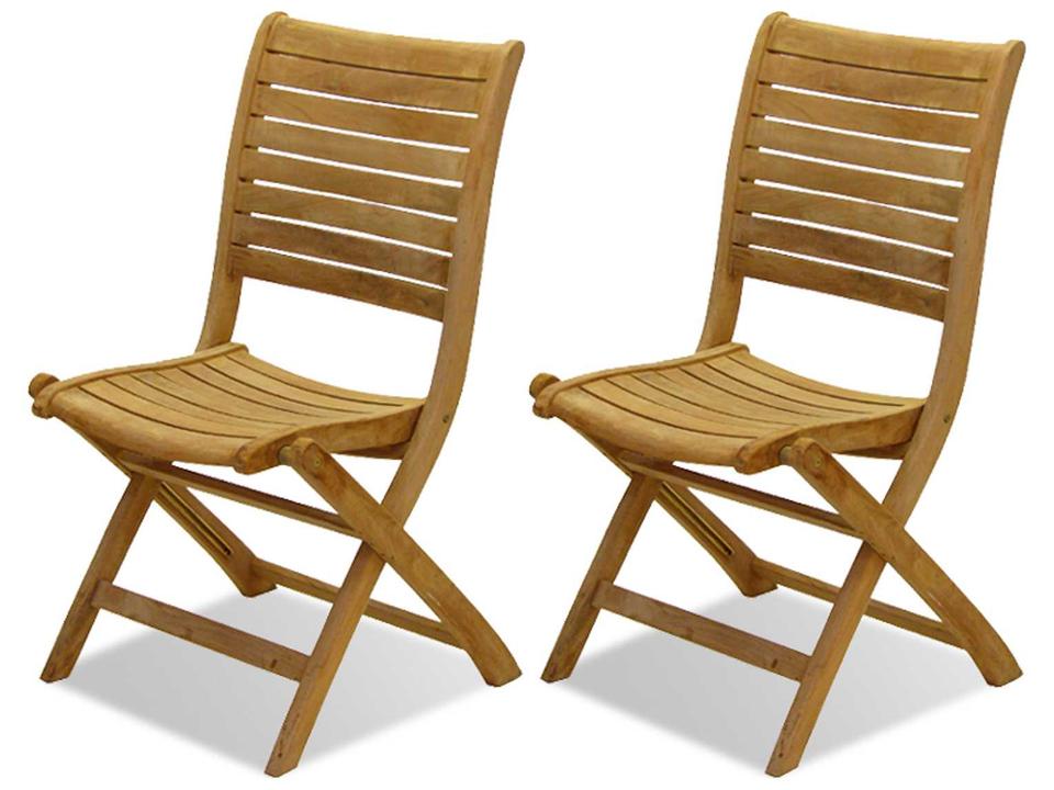 Amazonia Teak Outdoor Dining Side Chair Set of 2