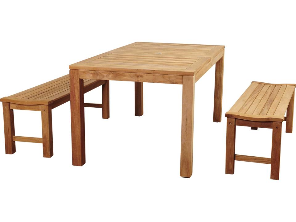 Amazonia Rinjani 3 Piece Teak Rectangular Outdoor Dining Set