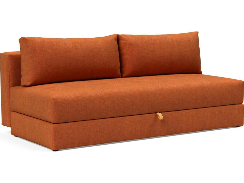 Rust Orange Matte Black Upholstered Sofa Bed