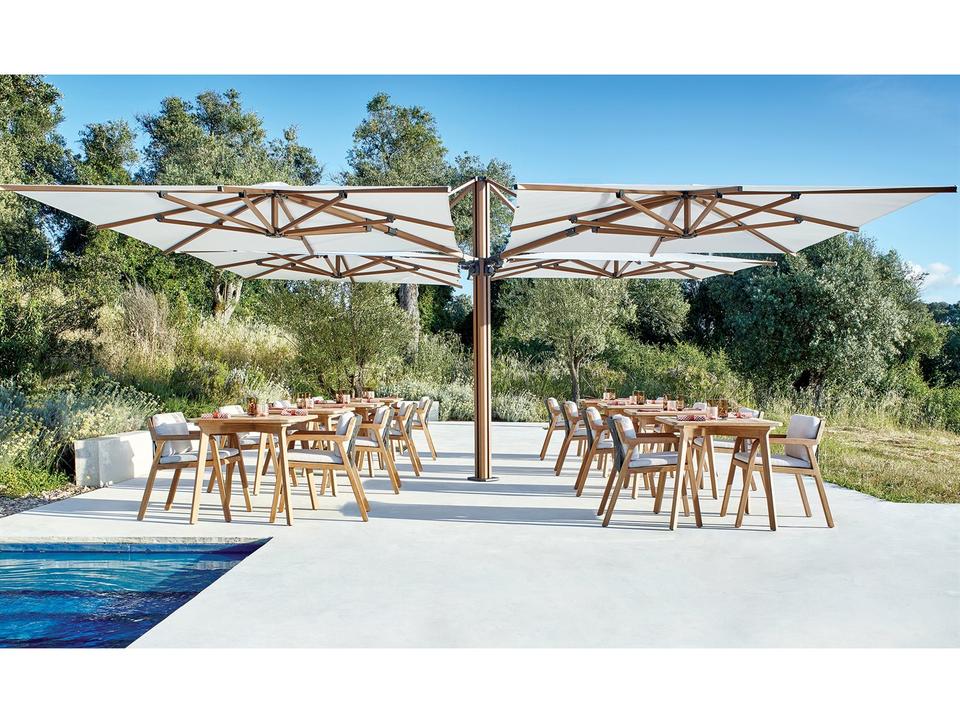 Quad Sidepost Alu 10 Foot Two Canopy Outdoor Umbrella