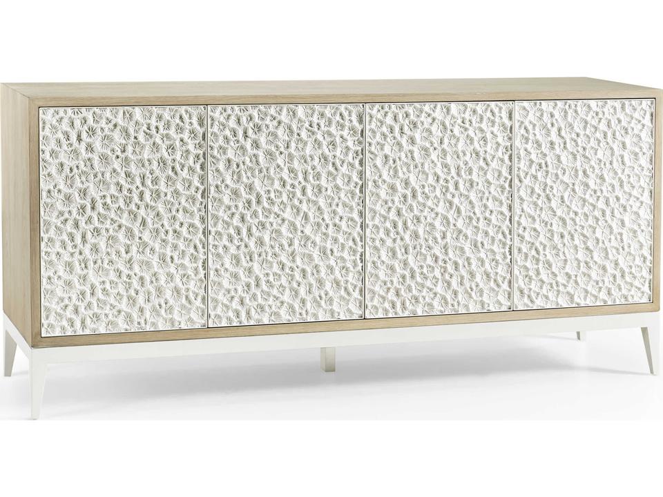 Water Rectangular Wood White Washed Oak Credenza Console Table