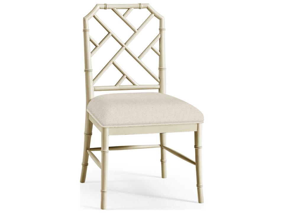 Timeless Beech Wood Gray Upholstered Armless Dining Chair