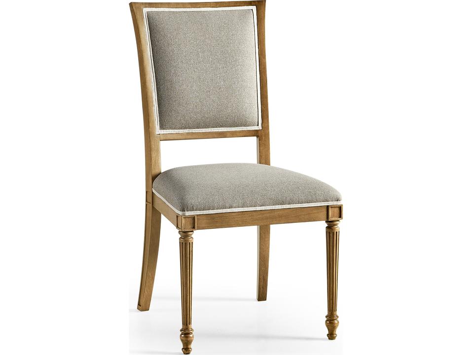 Timeless Beech Wood Brown Upholstered Armless Dining Chair