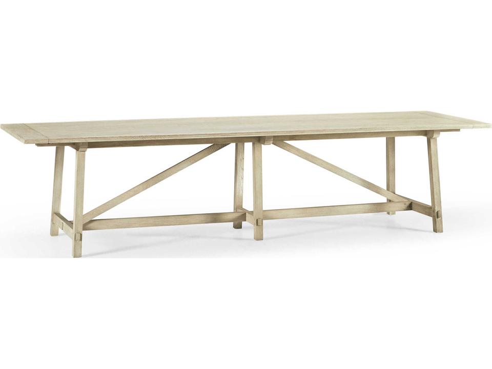 Timeless Rectangular 125-173 Inch Extendable Dining Table Stripped Oak