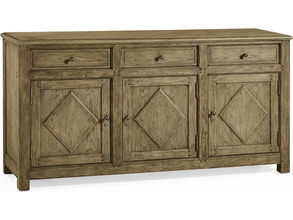 Timeless Oak Credenza Sideboard in Stripped Brown Chestnut