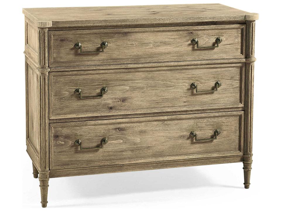 Timeless Kalpa Louis XVI 3-Drawer Dresser in Stripped Brown Chestnut