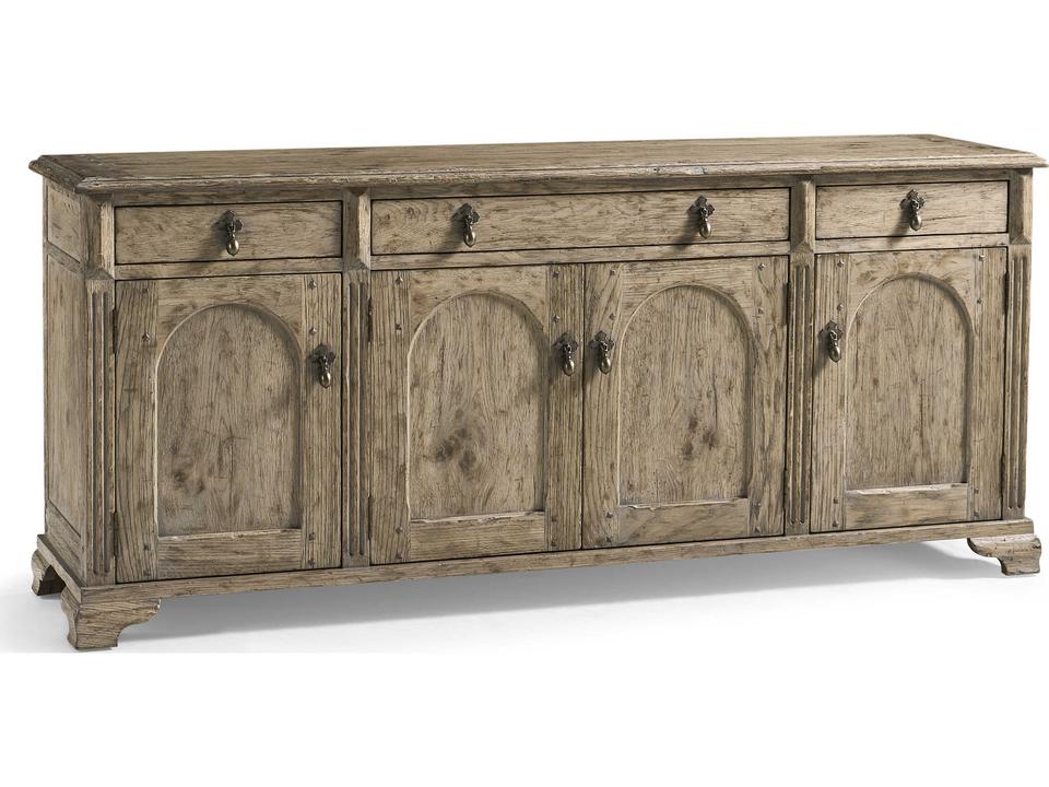 Sagehill 76 Inch Oak Wood Sideboard in Timberon Grey Finish