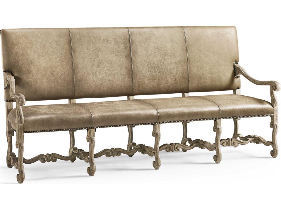 Sagehill Leather Banquette Bench in Timberon Grey Oak