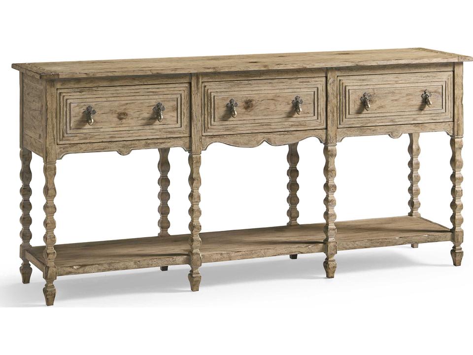Sagehill 76 Inch Oak Wood Spindle-Leg Sideboard in Timberon Grey