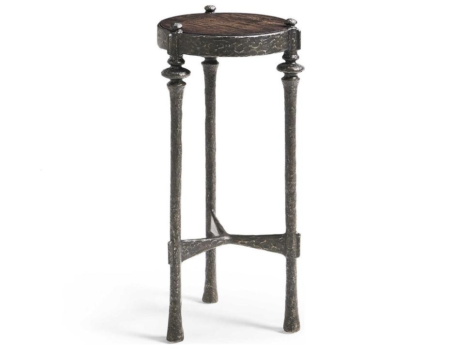 Caldera Terravita Round End Table in Black Caldera Oak