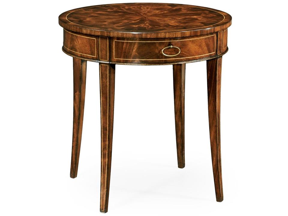 Clean & Classic Round Wood Light Antique Mahogany End Table