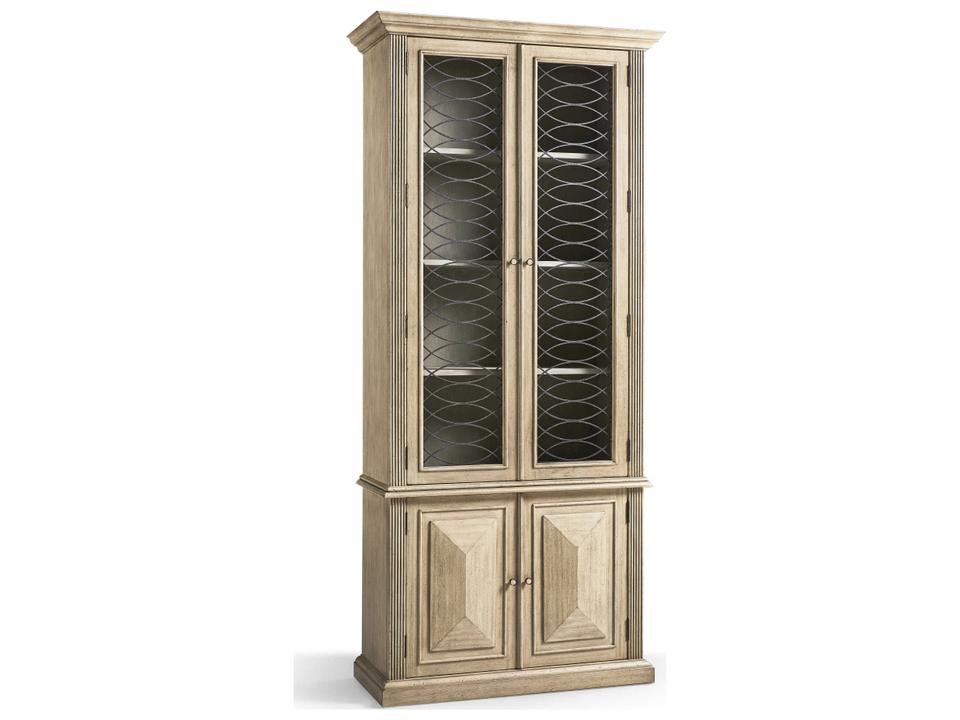 Timeless Kairos Acacia Wood Bleached Walnut Display Cabinet