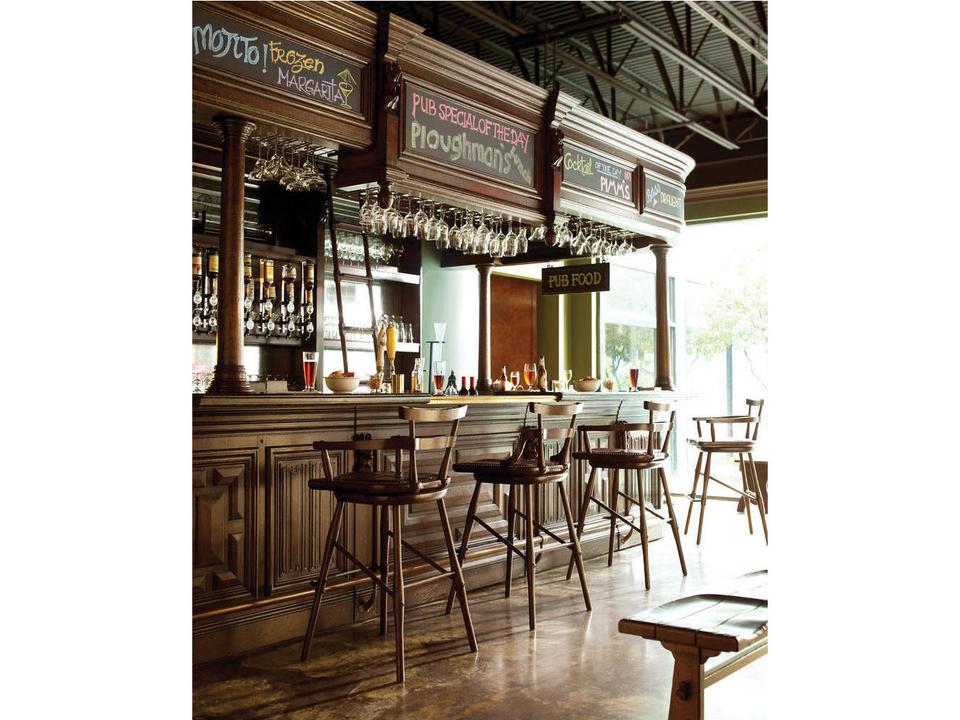 Tudor Oak Wood Bar Dining Room Set