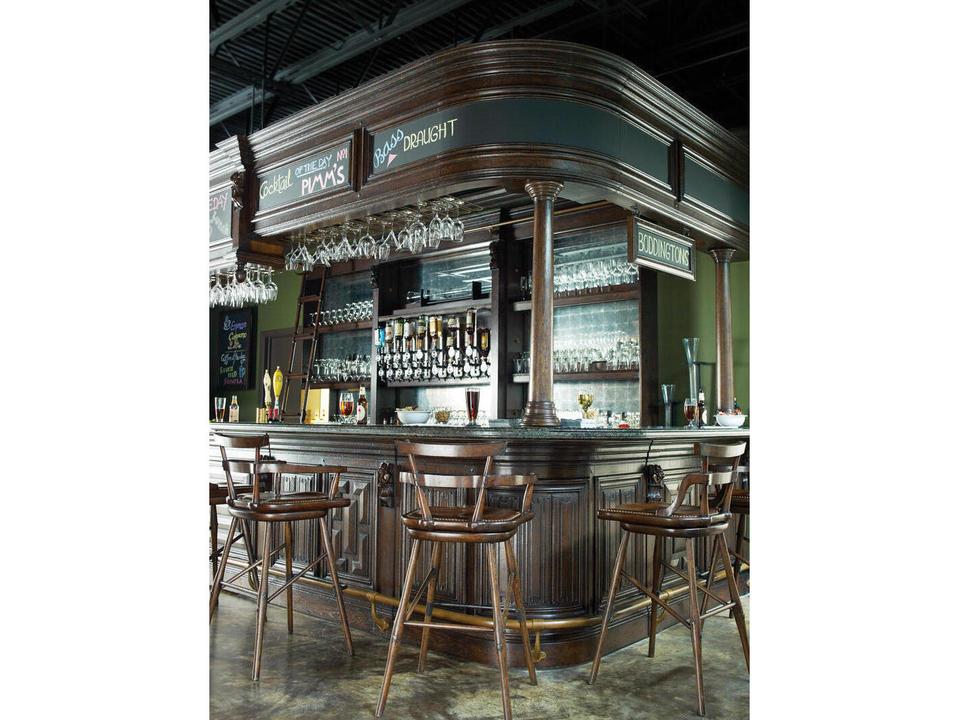Tudor Oak Wood Bar Dining Room Set