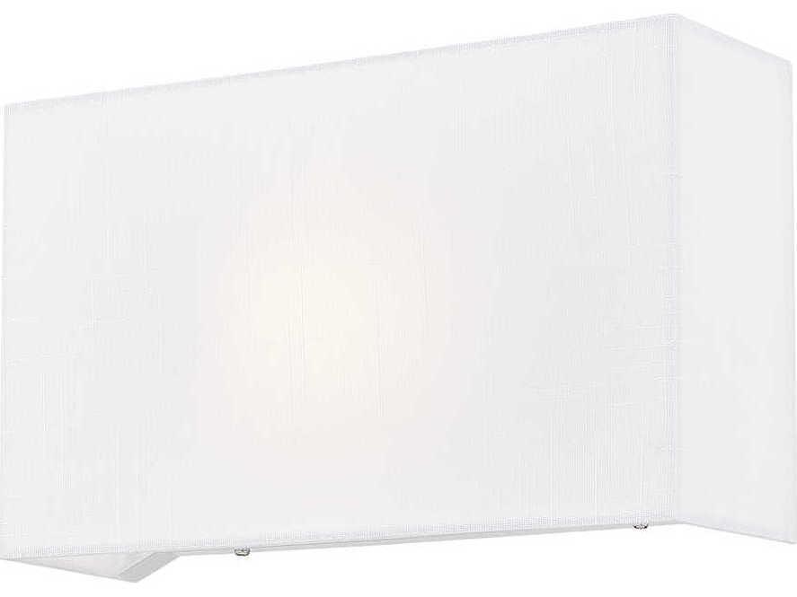 Textile 1-Light White Linen ADA Wall Sconce