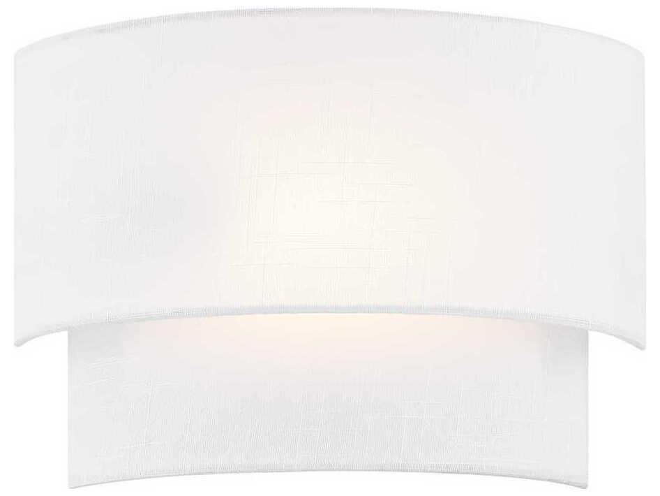Textile 1-Light White Linen ADA Wall Sconce