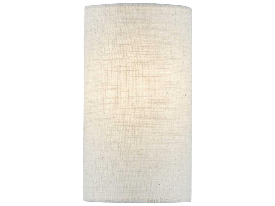 Textile 1-Light ADA Small Cylinder Wall Sconce in Cream Linen