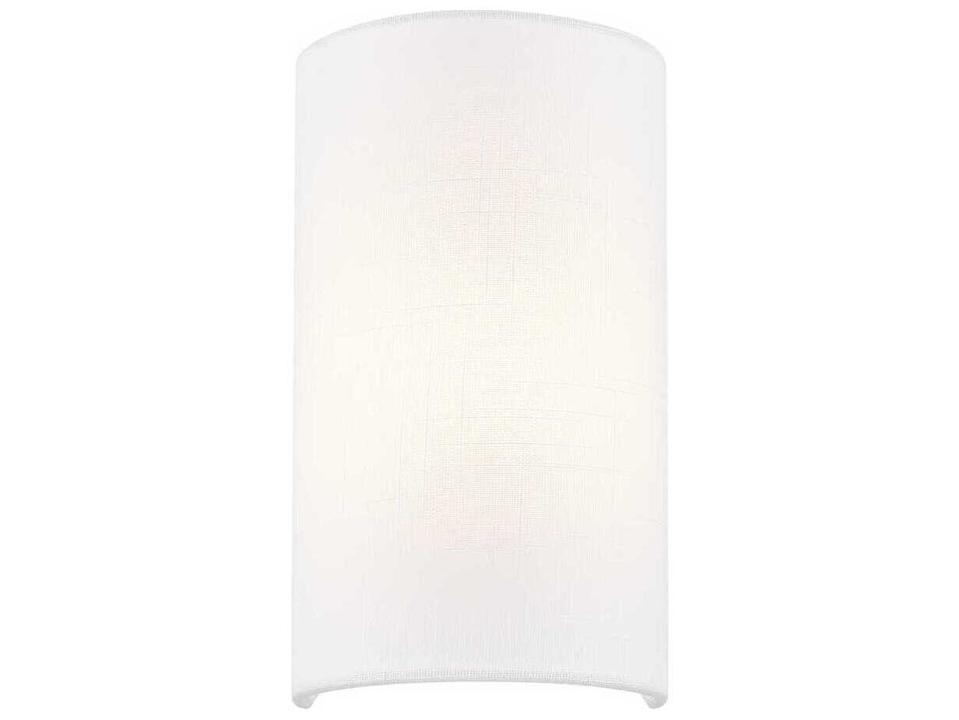 Textile 1-Light White ADA Wall Sconce with Linen Fabric Shade