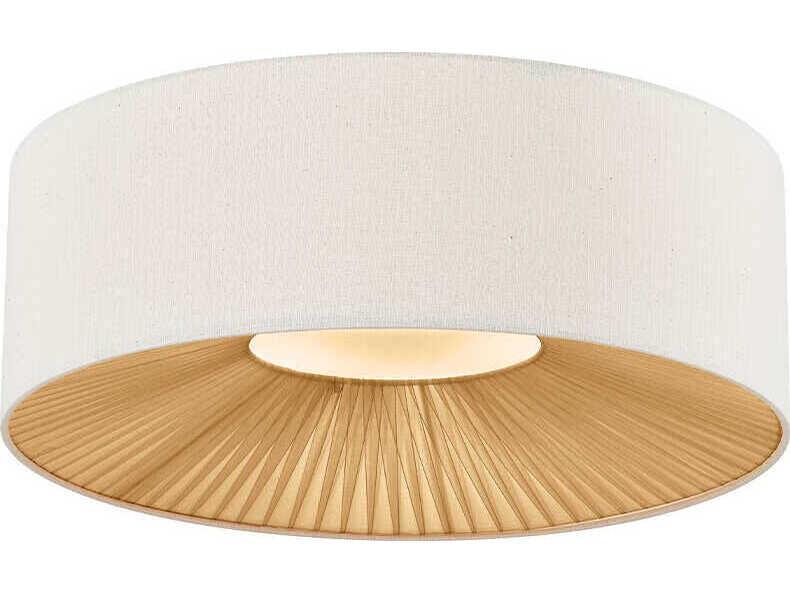 Textile Warren 4-Light Matte Black Off White Drum Flush Mount