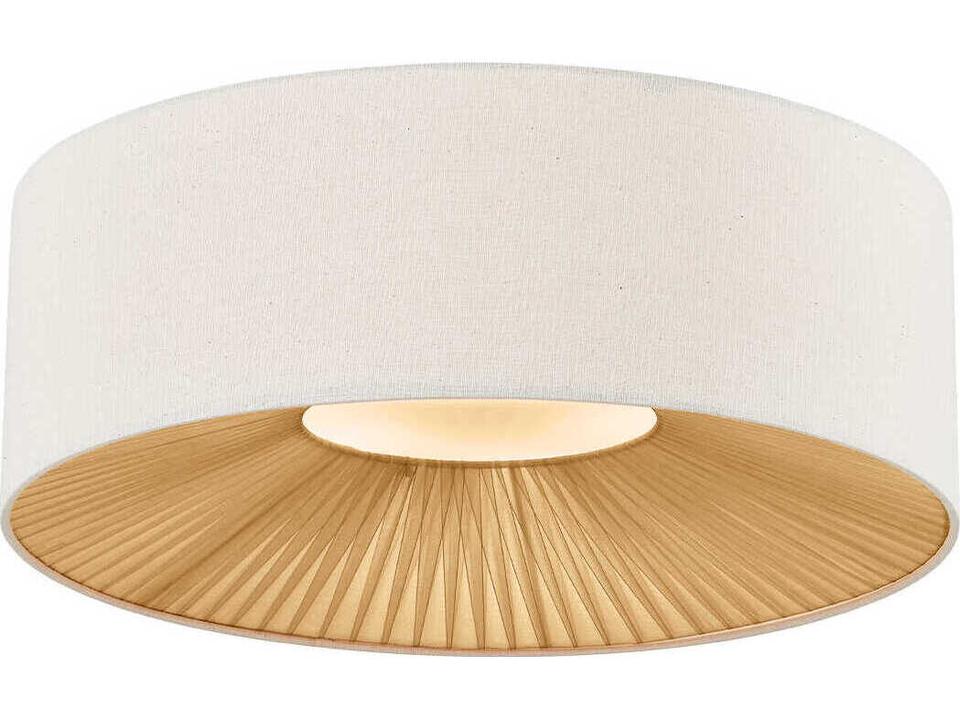 6-Light Warren Drum Flush Mount with Cream Linen Shade and Matte Black Finish