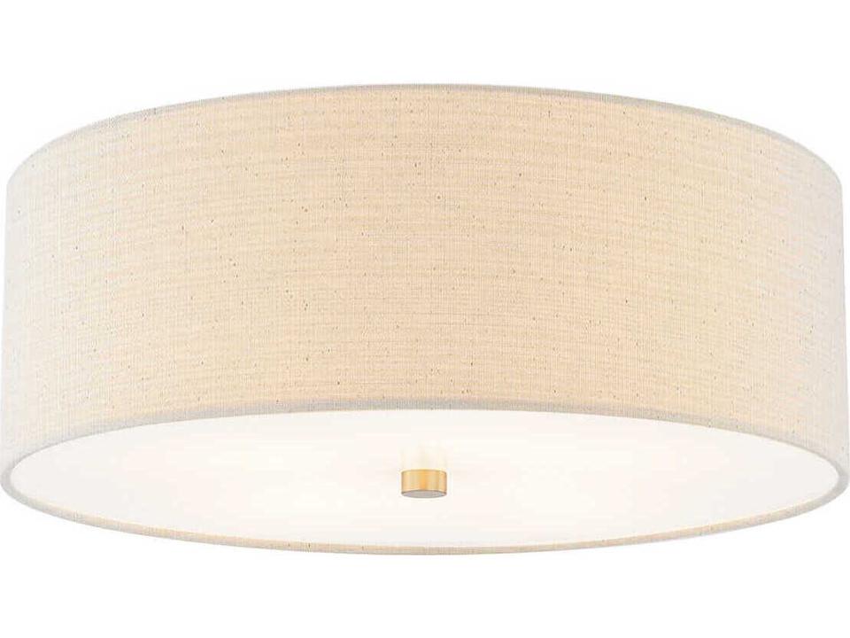 4-Light Textile Classic Drum Flush Mount
