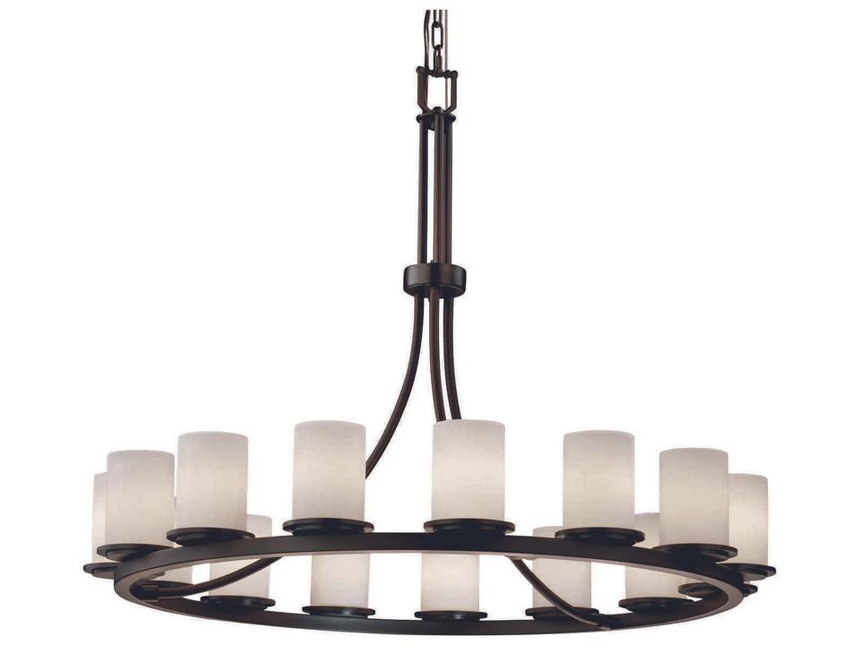 15-Light Fusion Chandelier with Artisan Glass Cylinder Shades