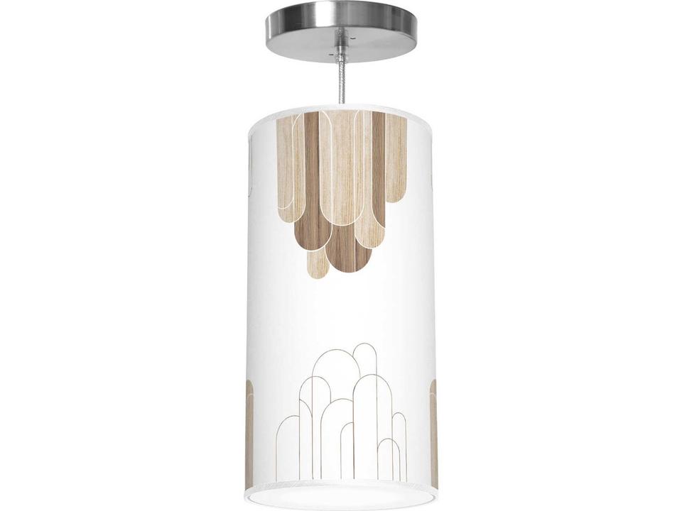 Arch Printed Lisha 1-Light Brown Cylinder Mini Pendant