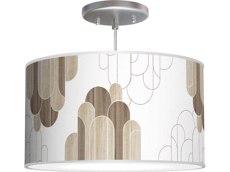 Arch Printed Thao 1-Light Brown Drum Pendant