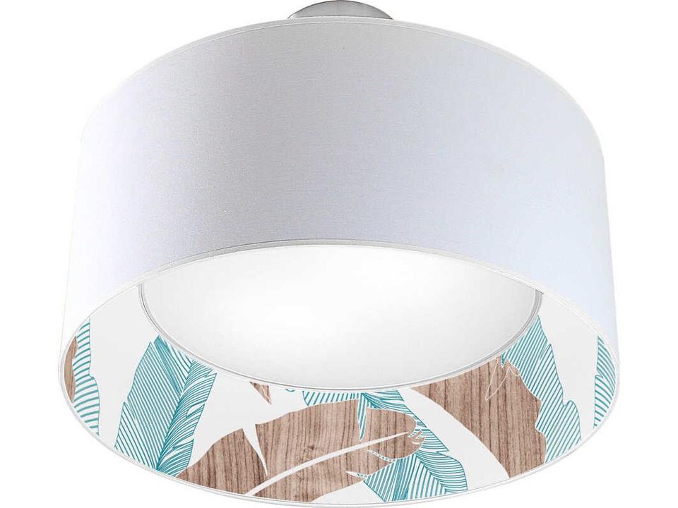 Banana Printed Inny 2-Light White Drum Flush Mount