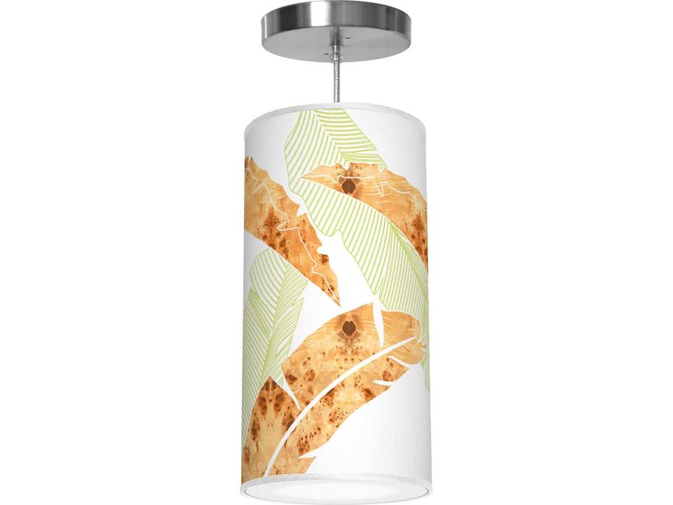 Banana Printed Lisha 1-Light Green Cylinder Mini Pendant
