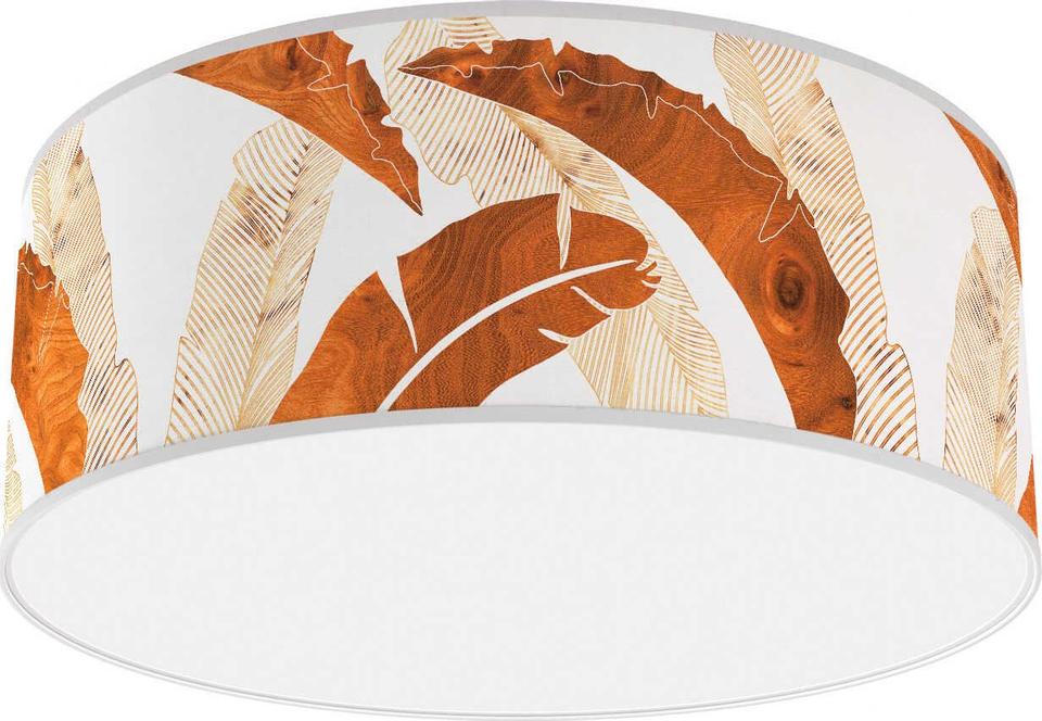 Banana Printed Andrea 1-Light Brown Drum Flush Mount