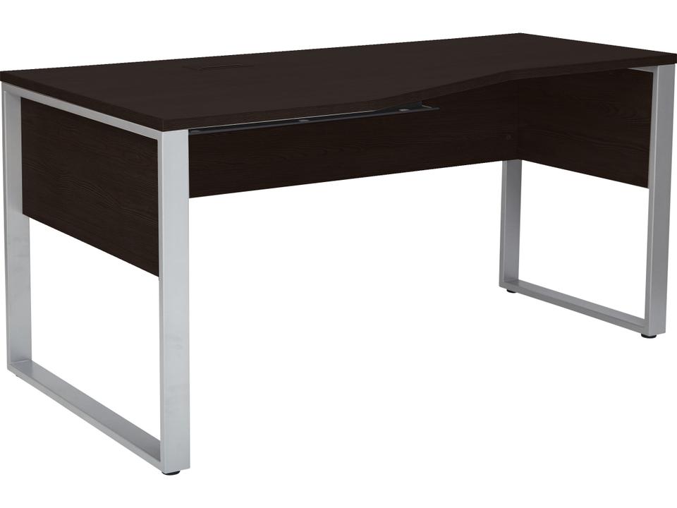 Kalmar Credenza Desk with Wire Management in Espresso Brown