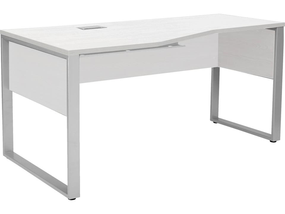 Kalmar White Credenza Desk with Wire Management