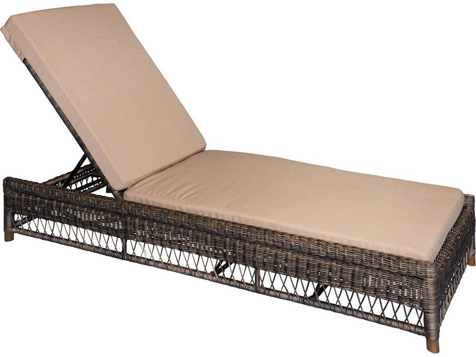 Vintage Outdoor Chaise Lounge with Ipe Accents