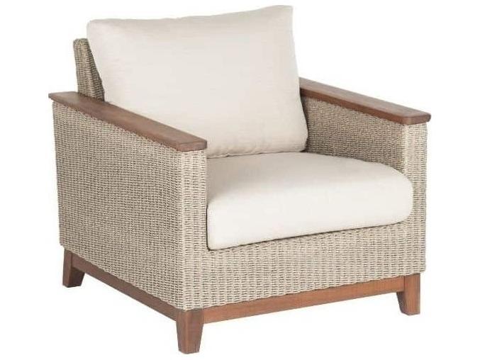 Coral Woven Lounge Chair in Natural with Ipe Timber Accents