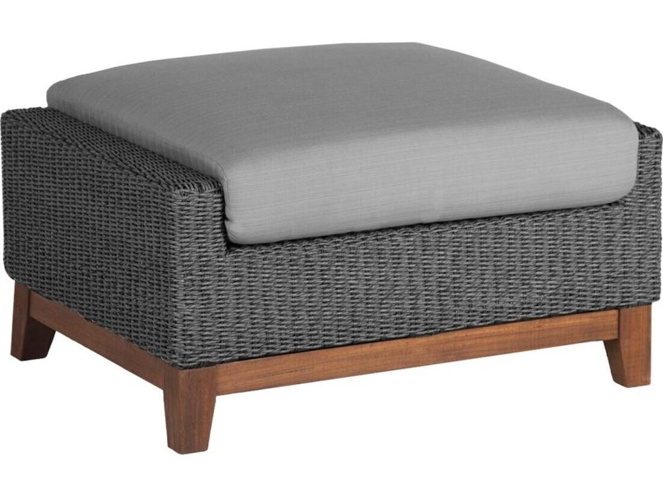 Coral Woven Ottoman Gray