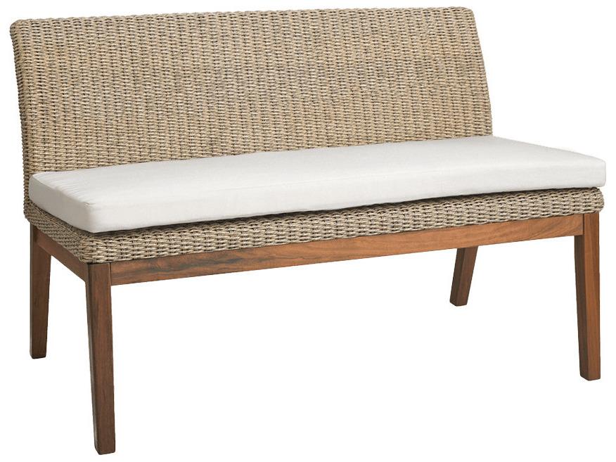 Coral 2-Seat Ipe and Woven Fiber Outdoor Bench
