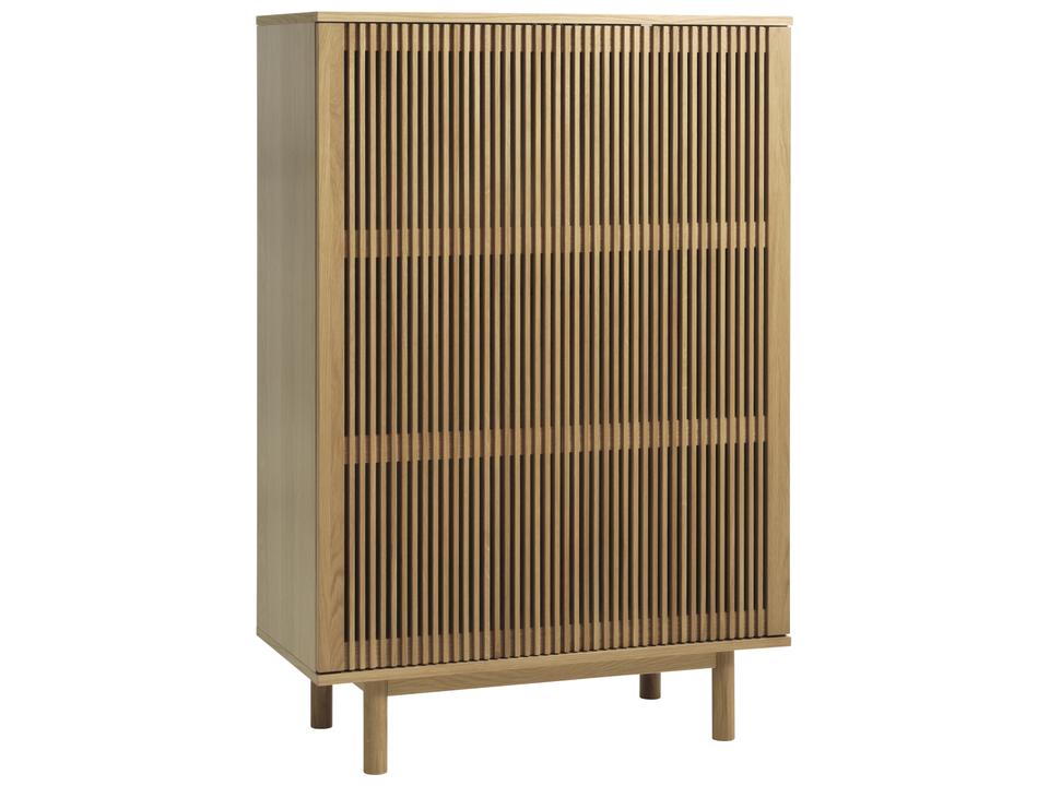 Tiber Display Cabinet with Adjustable Shelves in Natural Oak