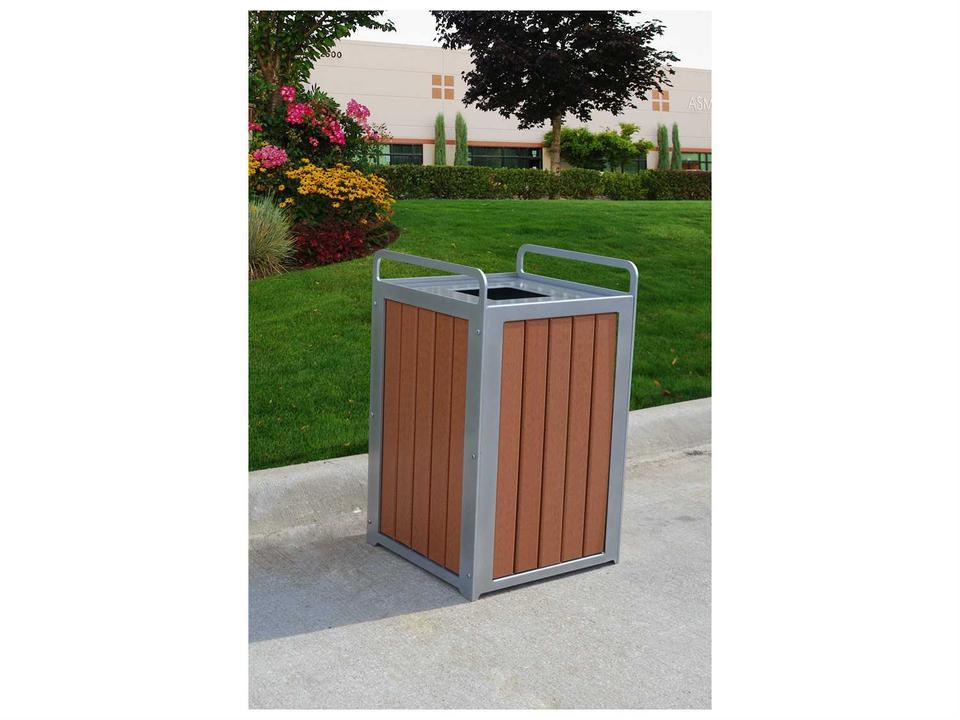 Recycled Plastic Plaza 32 Gallon Receptacle