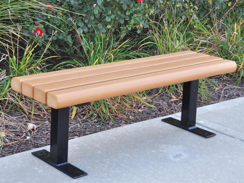 Creekside 4 Foot Recycled Plastic Bench with Steel Frame