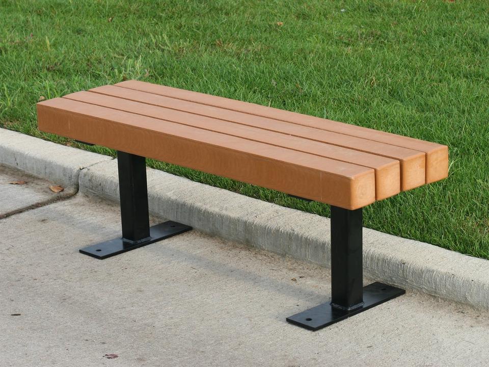 Trailside 48-Inch Recycled Plastic Bench with Steel Frame