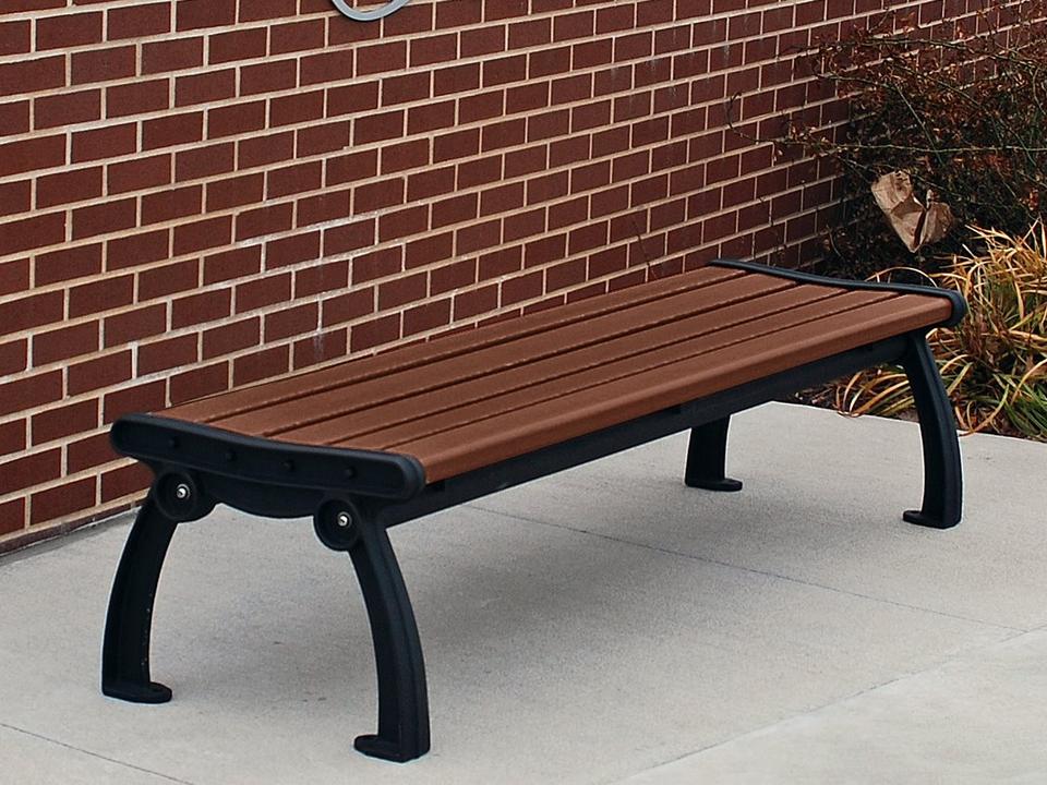 Heritage 60-Inch Cast Aluminum Resinwood Backless Bench
