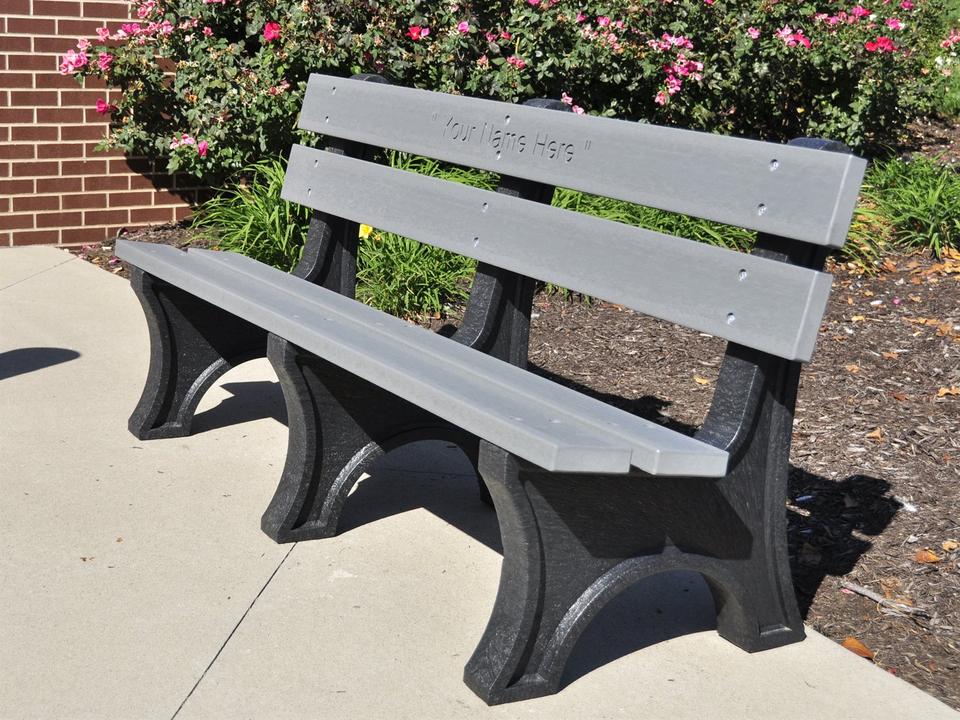 Colonial 6 ft Recycled Plastic Outdoor Bench with Black Bases