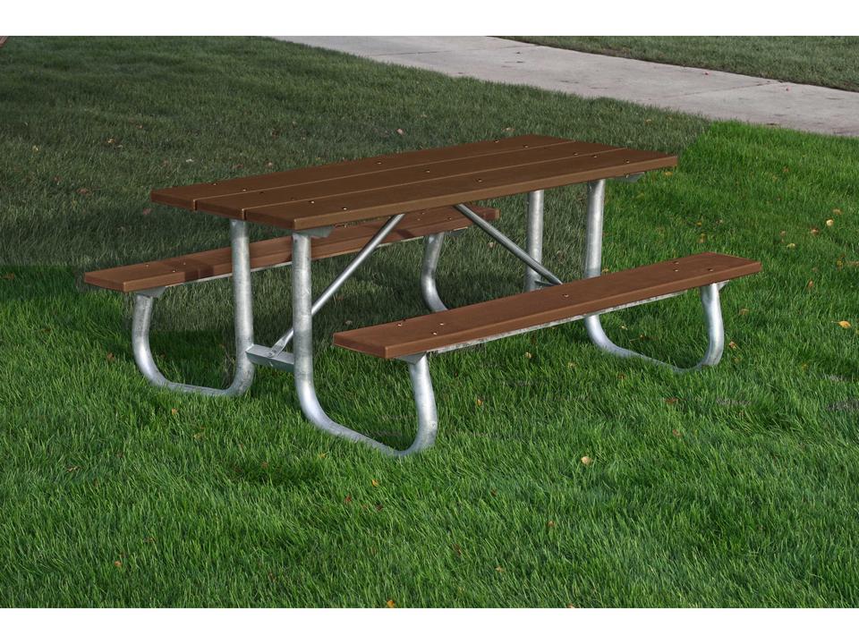 Galvanized Steel Rectangular Outdoor Picnic Table