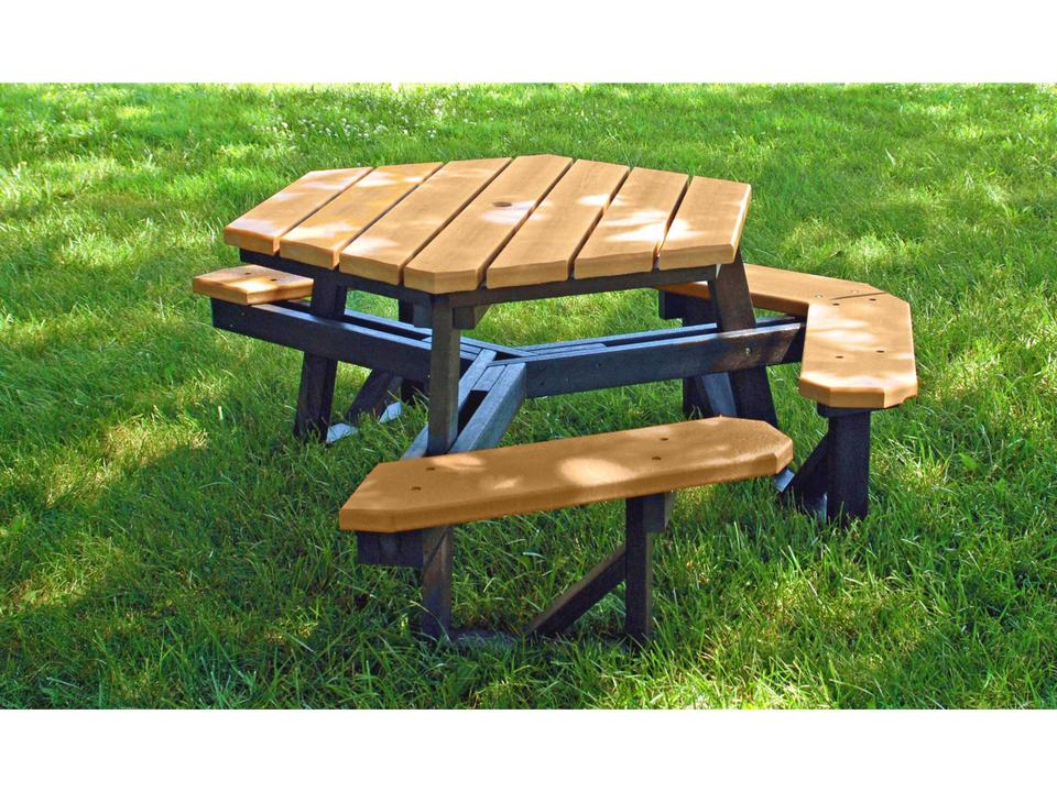 Hex ADA Recycled Plastic Hexagon Outdoor Picnic Table