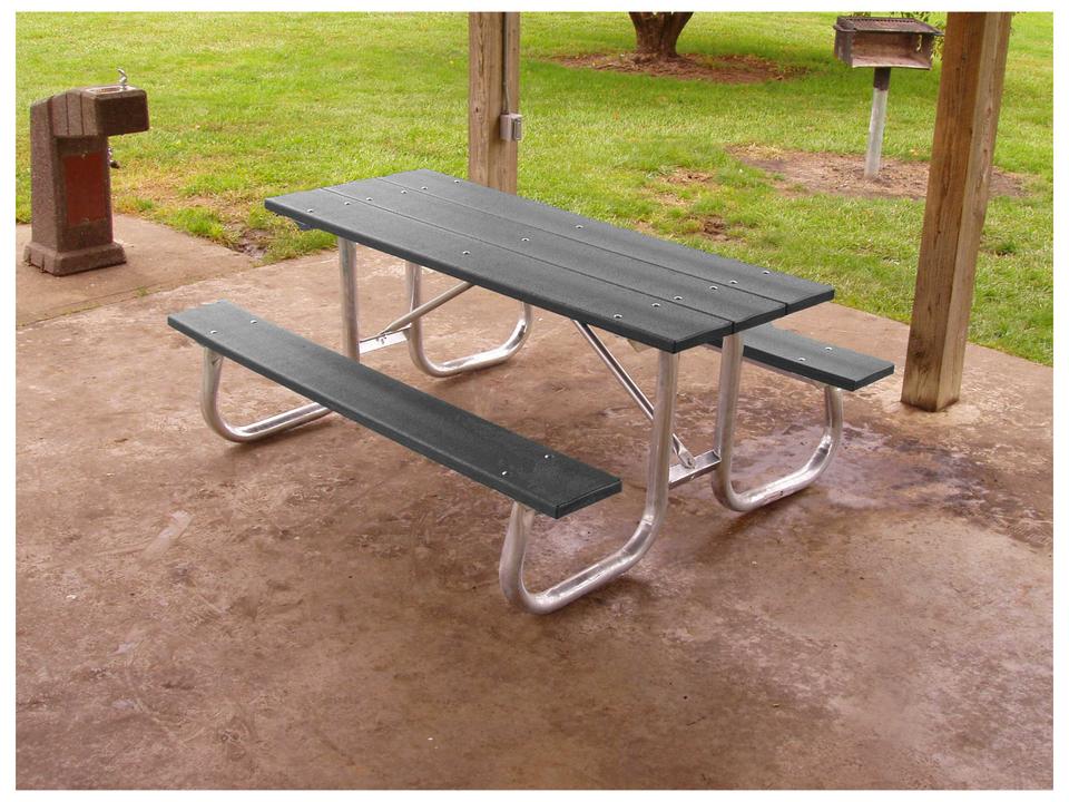 Galvanized Steel Rectangular Patio Picnic Table